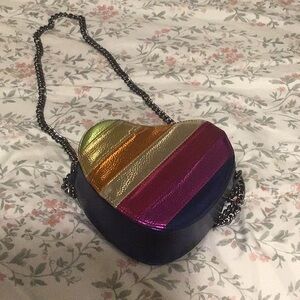 Multicolor Heart-Shaped Chain Bag